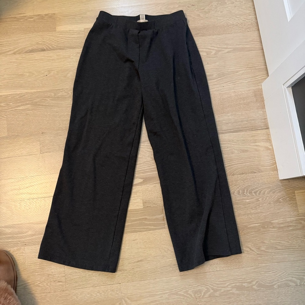 Gray Wide-Leg Trousers
